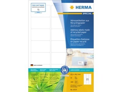 Etikett Herma 10727 63,5x38,1mm weiß
