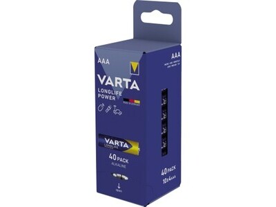 Batterie Varta Alkaline AAA LR03 1.5V Longlife Power Box 40 Stück