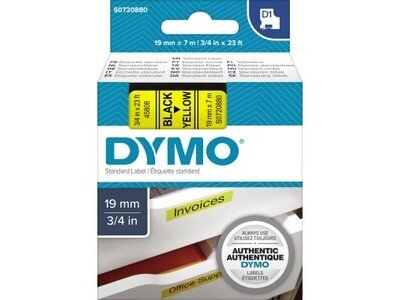 Schriftband Dymo 45808 gelb/schwarz BREITE 19 MM, LÄNGE 7 M