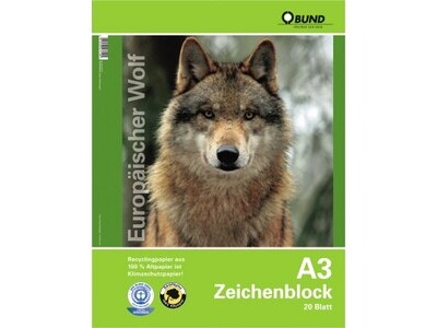 Zeichenblock Bund A3 80g 20 Blatt Recyclingpapier