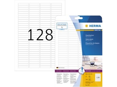 Etikett Herma 5071 43,2x8,5mm weiß INKJET-, LASER- U. KOPIER F. DIA-RAHM