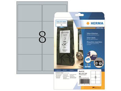 Etikett Herma 4114 99,1x67,7mm silber LASER- U. KOPIER FOLIEN-