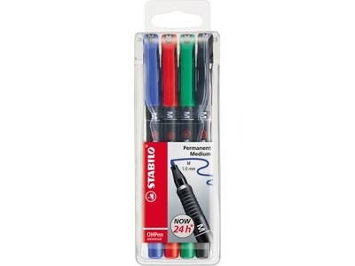 OHP-Marker Stabilo 843/4 M 4er Etui Permanent