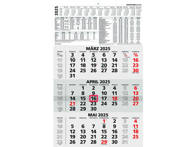 Dreimonatskalender Zettler 956 29,5X49CM einschließlich 15cm Kopftafel