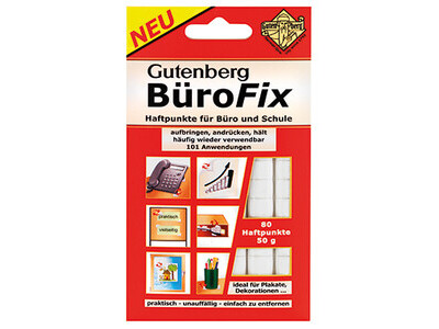 Klebepads Gutenberg Bürofix 99102 weiß FALTSCHACHTEL MIT 80 HAFTPUNKTEN