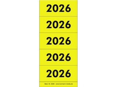 Inhaltsschilder 2026 gelb