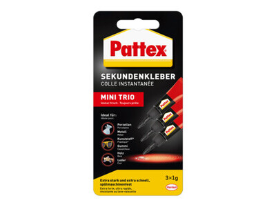 Klebstoff Pattex PSMT3 4g Sekundenkleber Mini Trio