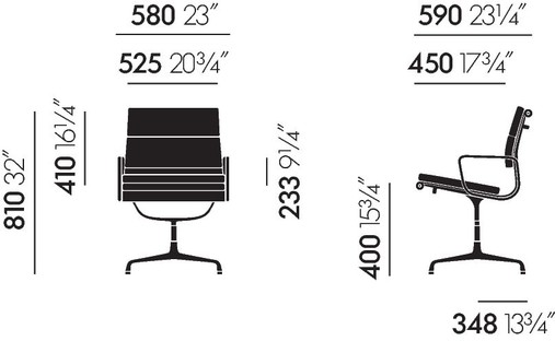 Vitra Softpad Chair EA 208 Maße