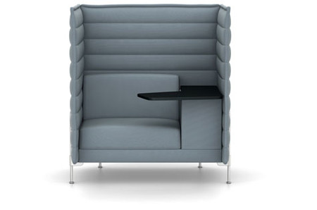 Vitra Alcove Highback Work Tisch nero:Laser eisblau