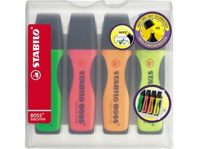 Textmarker Stabilo Boss 73/4 4er Etui EXECUTIVE