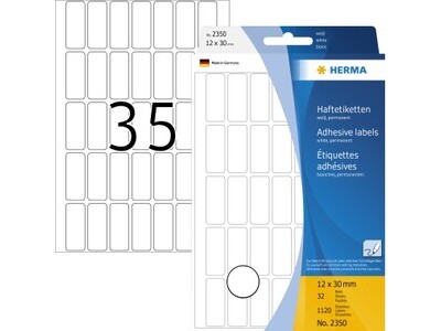 Etikett Herma 2350 12x30mm weiß VIELZWECK