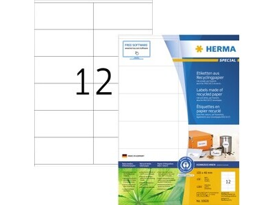 Etikett Herma 10828 105x48mm weiß Rec INKJET-, LASER- U. KOPIER, RECYCLING