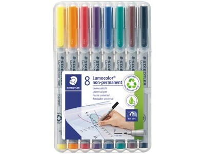 OHP-Marker Staedtler 316WP8 Lumocolor WASSERLÖSLICH, 0,6MM 8ER ETUI, WASSERLÖS