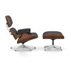 Vitra Lounge Chair & Ottoman Nussbaum UG verchr. Leder nero