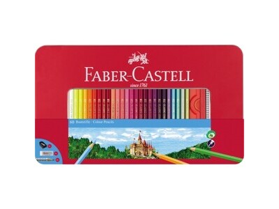 Farbstift Castell Classic 60er Etui mit Spitzer, 2 Bleistifte, Radierer