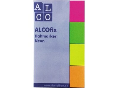 Haftmarker ALCOfix 6831 20x50mm neon 4X50STÜCK, GELB, ORANGE, ROT UND GRÜN