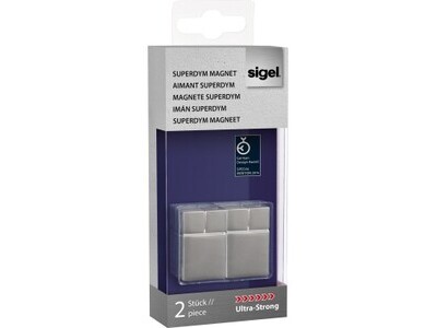 Magnetwürfel Sigel GL707 20x30x20mm si lber, Superdrem-Magnet, C30, EXTRA STARK
