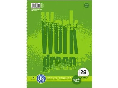 Collegeblock Staufen Green Work A4 kar. 70g, 80 Blatt, Lin.28, 608572028