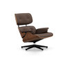 Vitra Lounge Chair Nussbaum sch.p. UG poliert:schwarz Leder P kastanie
