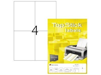 Etikett 8717 105x148mm weiß Topstick, Ecken spitz