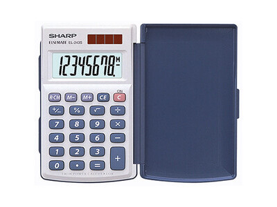 Taschenrechner SHARP EL243S weiß 8 stellig, Solar