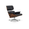 Vitra Lounge Chair Nussbaum sch.p. UG poliert Leder P nero