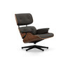 Vitra Lounge Chair Nussbaum sch.p. UG poliert:schwarz Leder P braun