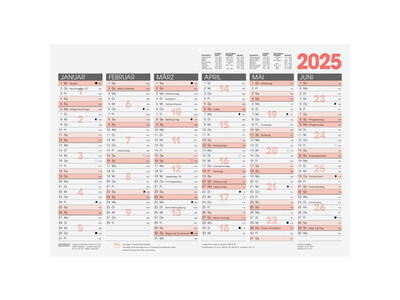 Tafelkalender Brunnen 1070130 A3 quer KARTON, MIT TAGESZÄHLUNG UND FERIENTERMI