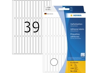 Etikett Herma 2530 6x50mm weiß vielzweck