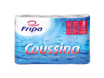 Küchenrolle Fripa Coussina 3204002 3-lagig weiß 4 St./Pack.