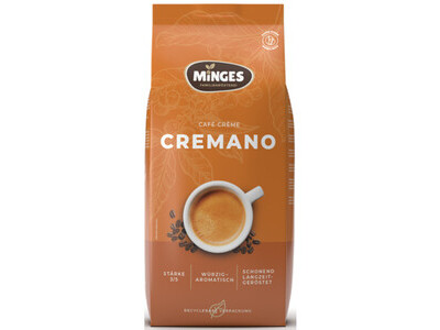 Kaffee Minges Cremano 1000g ganze Bohne gold