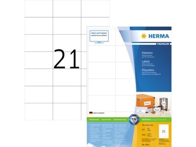 Etikett Herma 4616 70,0x42,3mm weiß INKJET-, LASER- U. KOPIER