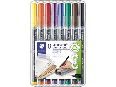 OHP-Marker Staedtler 313WP8 Lumocolor 8ER ETUI, PERMANENT, 0,4MM