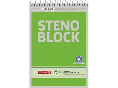 Stenoblock A5 40Bl. Recycling mit Strich PERFORATION AN OBERKANTE