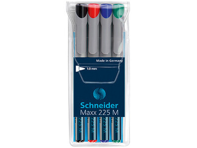 OHP-Marker Schneider Maxx 225 M nonp 4er ETUI, SORTIERT, NON PERANENT