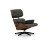 Vitra Lounge Chair Nussbaum sch.p. UG poliert:schwarz Leder G braun