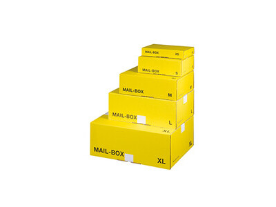 Versandbox Mailing S 249x175x79mm gelb Stecklippenverschluss