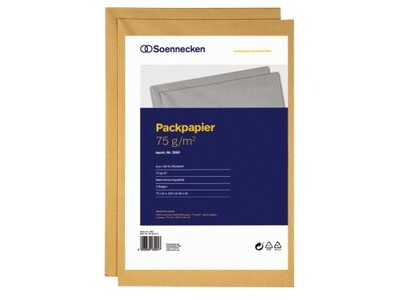 Packpapier Soennecken 100cmx75cm braun 75g Recyclingpapier