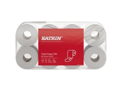 Toilettenp. Katrin Basic 169505 2-lagig weiß 250Blatt 8 Rol./Pack.