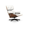 Vitra Lounge Chair Nussbaum sch.p. UG poliert:schwarz Leder G snow