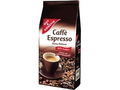 Kaffee Espresso arabische Bohnen G&G 1KG