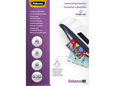 Folientasche FELLOWES A5 154X216mm 80my glänzend 25 St/Pack ImageLast