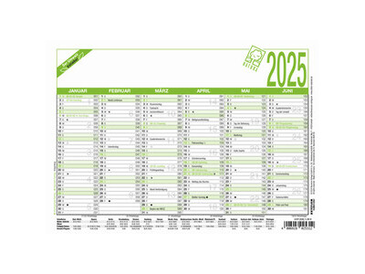 Tafelkalender Zettler 904-0700 A5 1S/6M SONN-UND FEIERTAGE HERVORGEHOBEN, ARBEI