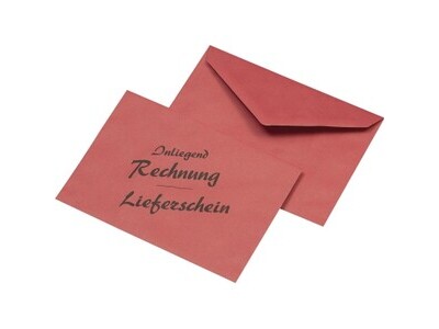 Briefumschlag C6 LS/RG NK rot 114X162mm,Lieferschein/Rechnung,Nasskl.