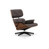 Vitra Lounge Chair Nussbaum sch.p. UG poliert:schwarz Leder G chocolate