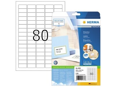 Etikett Herma 4336 35,6x16,9mm weiß INKJET-, LASER- U. KOPIER