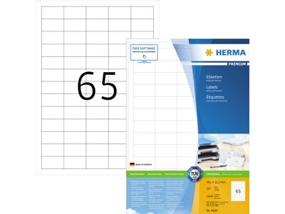Etikett Herma 4606 38,1x21,2mm weiß INKJET-, LASER- U. KOPIER
