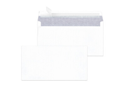 Briefumschlag 125x235mm oF HK weiß 80g Zahlenmeer, Offset weiß, ohne Fenster