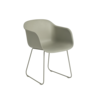 Fiber chair sledbase dusty green white